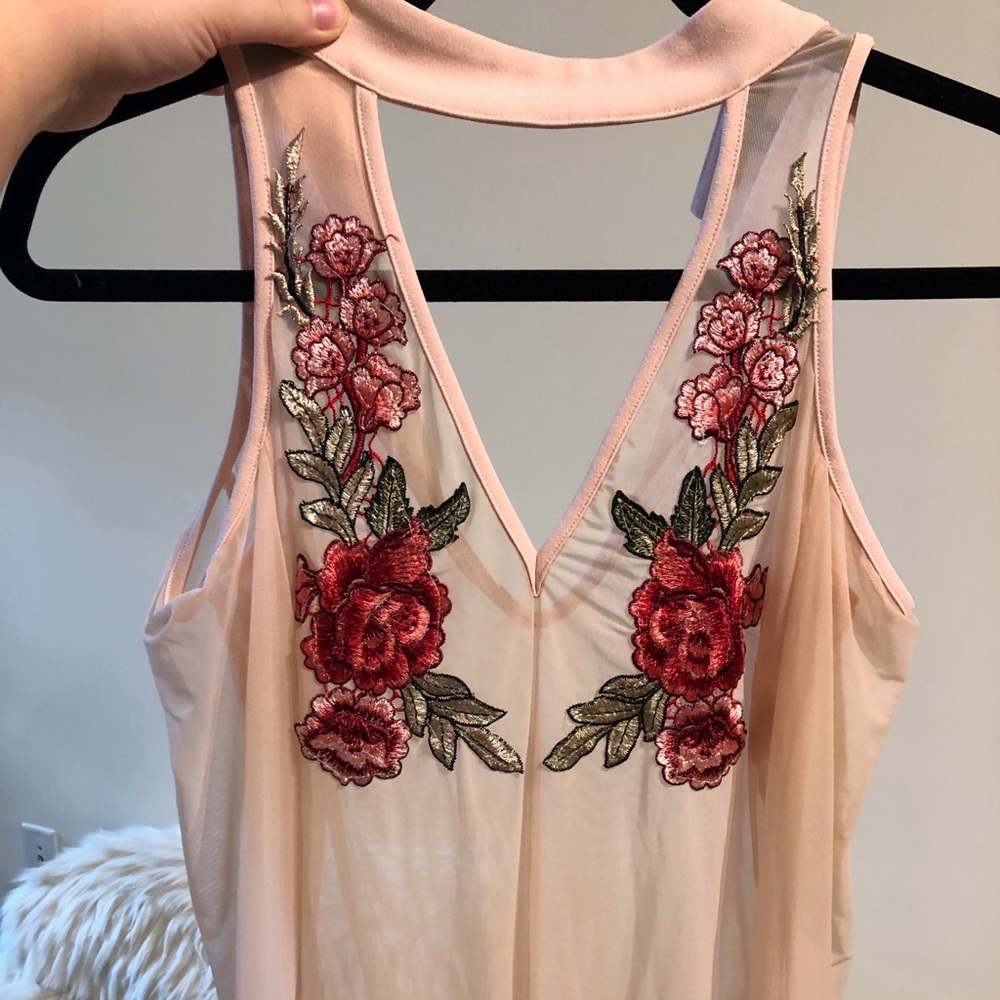 Rose pink mesh body suit